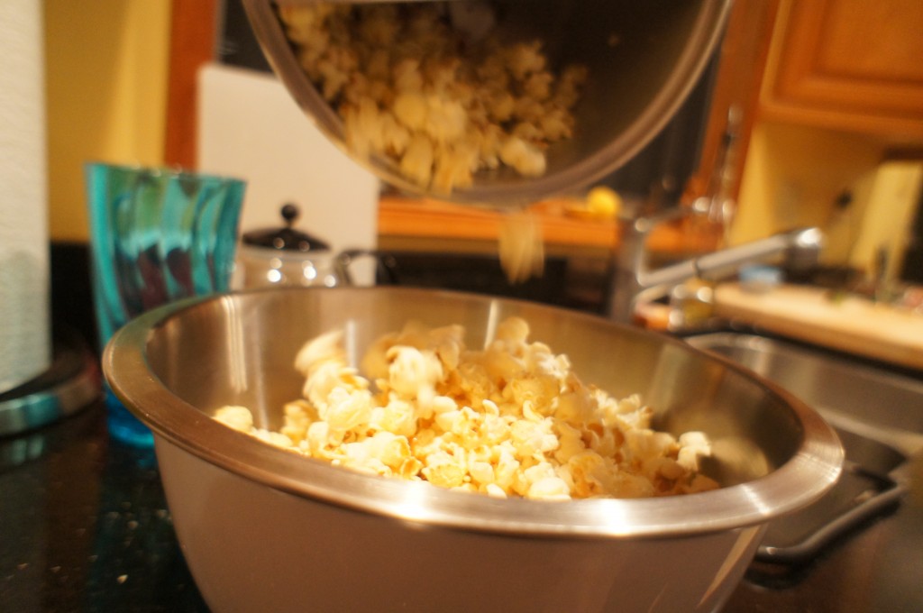 popcorn being poured