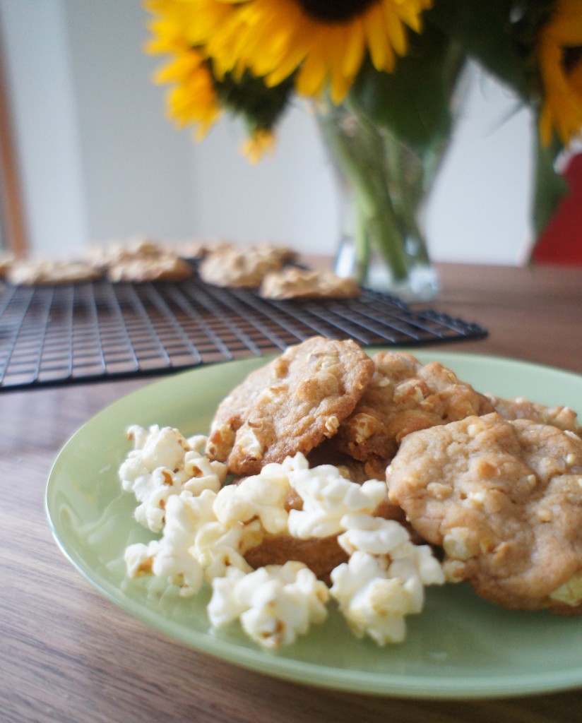 cookies on plate w/ popcorn- vertilc