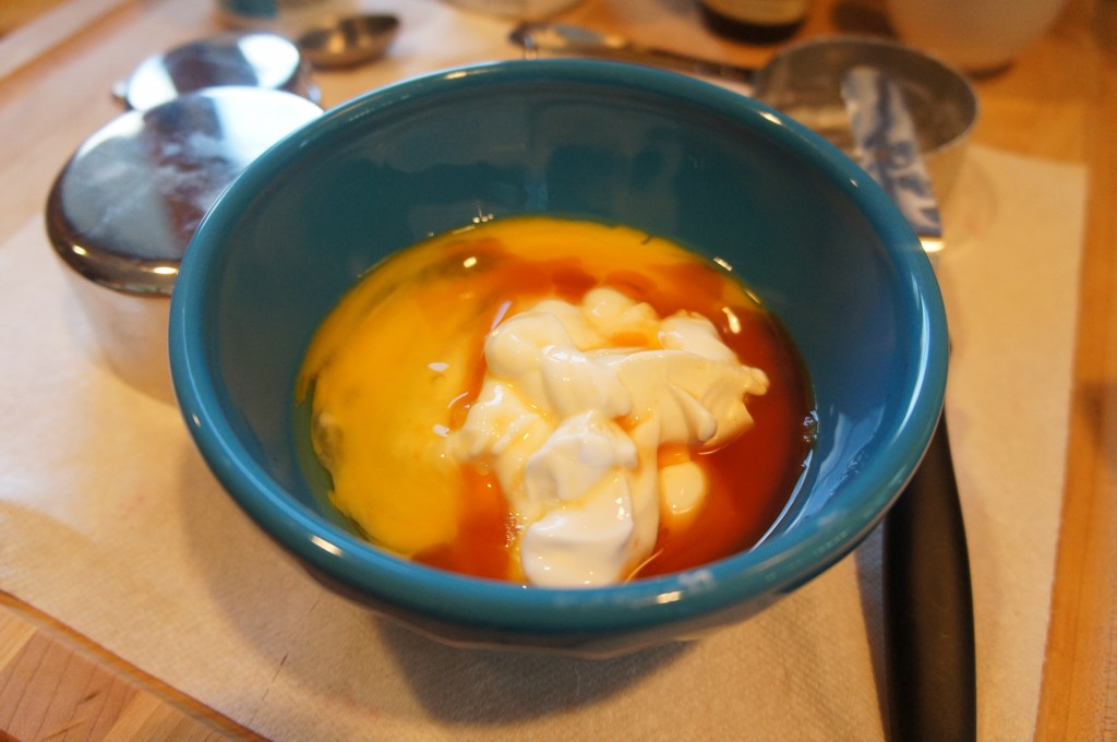 yogurt and egg and vanilla