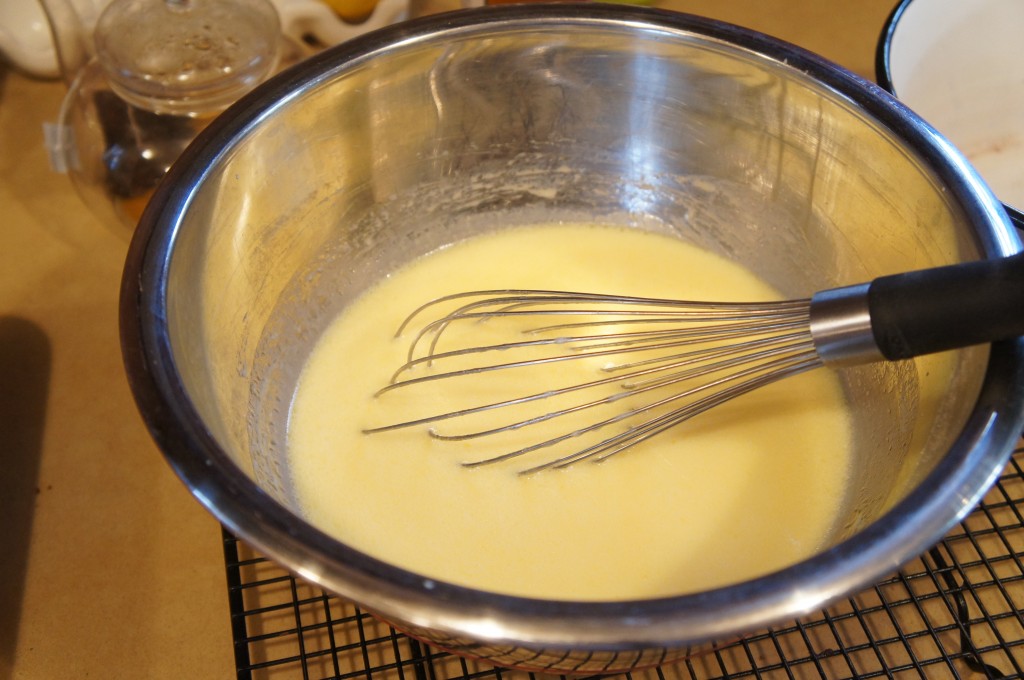 egg milk butter mixture