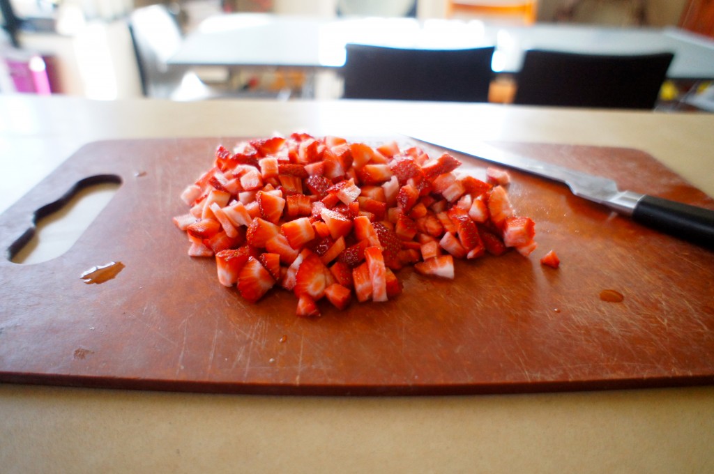 cut strawberries